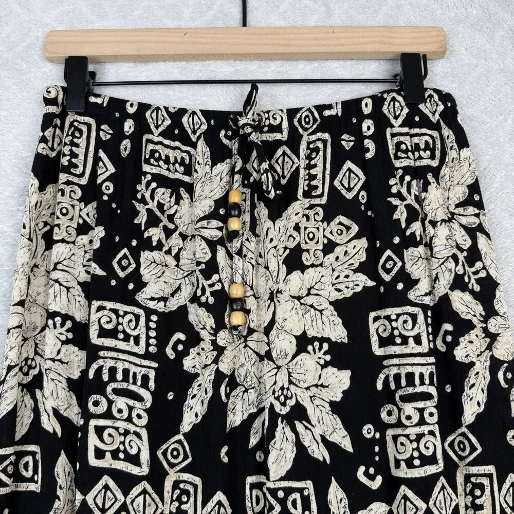 Vtg Notations Midi Skirt Large Festival Hippie Boho Cottage Tribal Artsy 90s Y2K